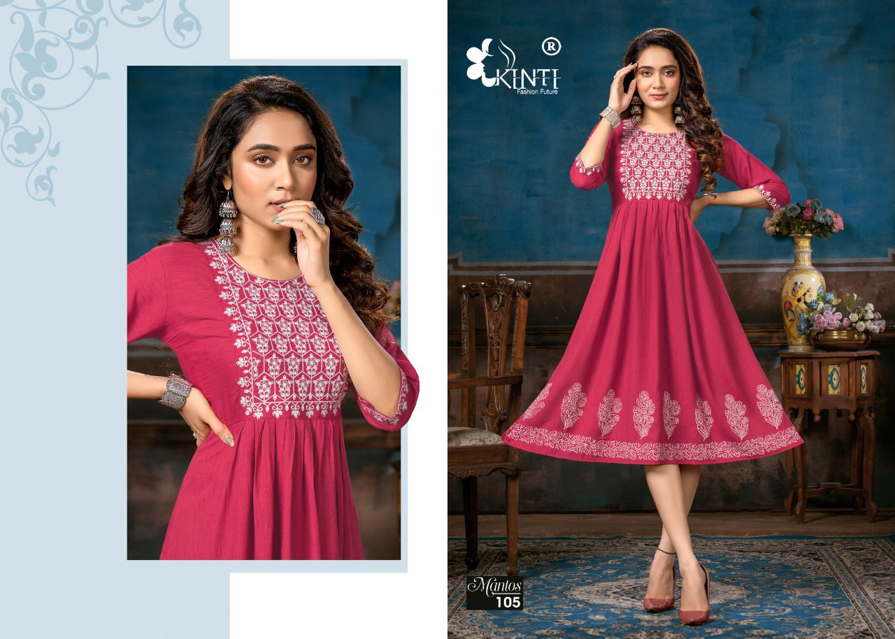Kinti Mantos Designer Fancy Ethnic Wear Embroidery Kurti Collection